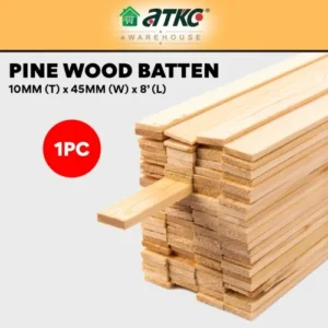Home Store Pine Wood Timber (Solid Timber Flooring) Smooth Rectangular Planed Surfaced Four Sides (S4S) 10MM (T) x 45MM (W) x 2400MM (L)